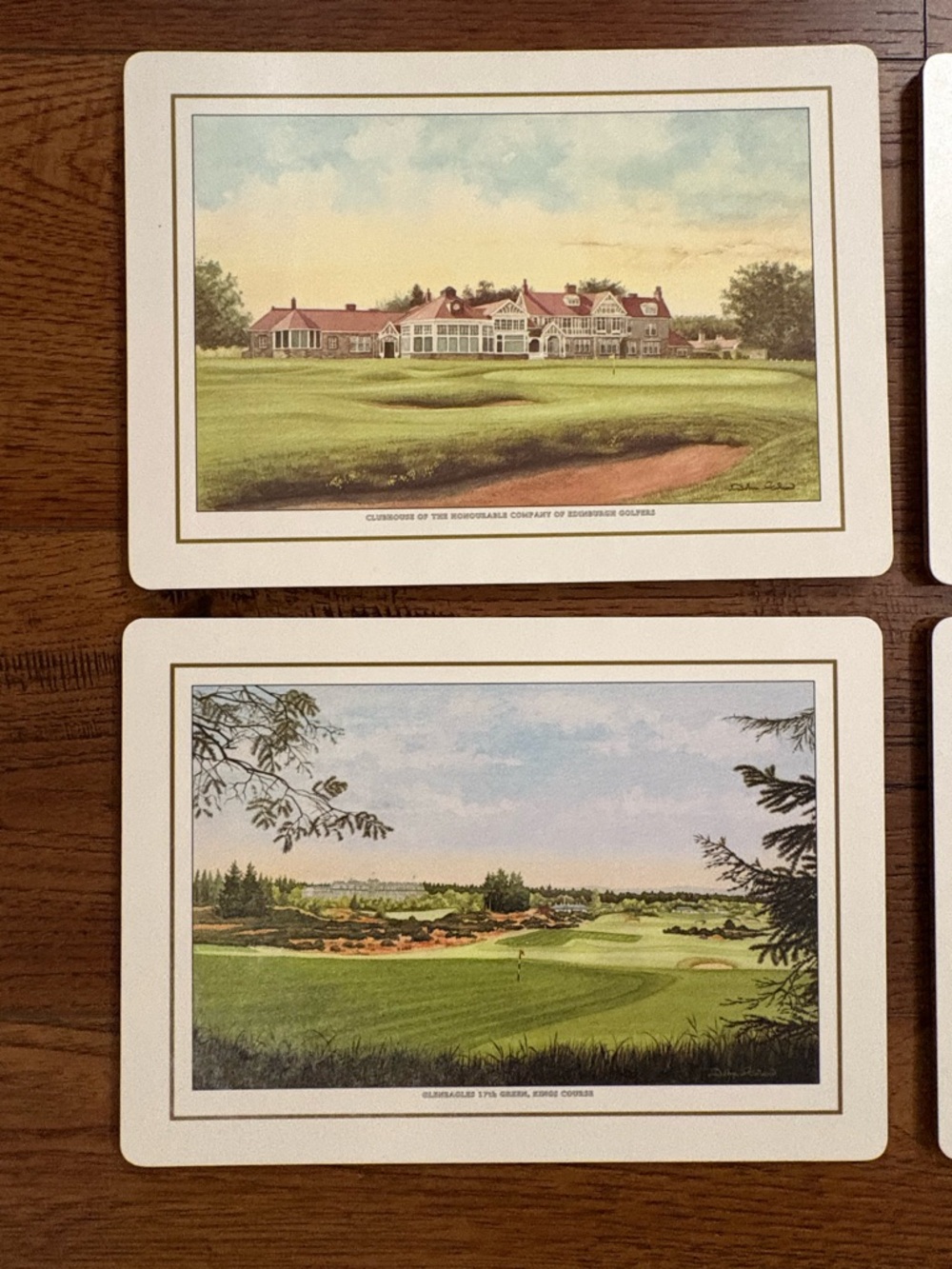 4 Vintage Golf Course Placemats - Turnberry Royal Troon Gleneagles Scotland